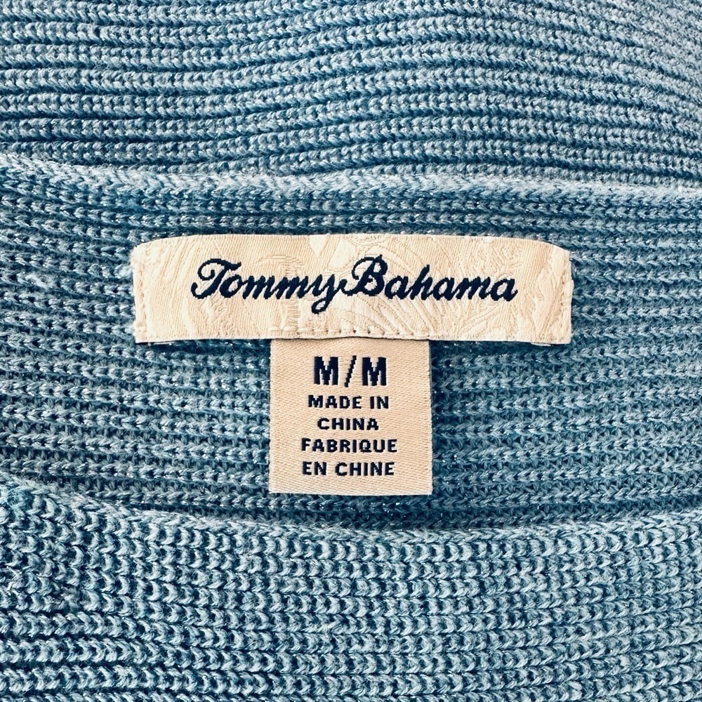 Tommy Bahama Blue and Silver Relaxed Fit Pullover Sweater - Picture 5 of 6